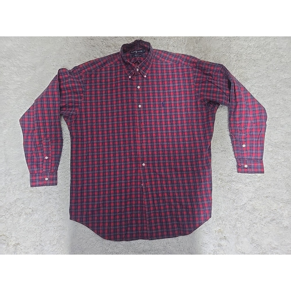 Vintage Ralph Lauren Blake Men's Large Button Down Long Sleeve Shirt Plaid